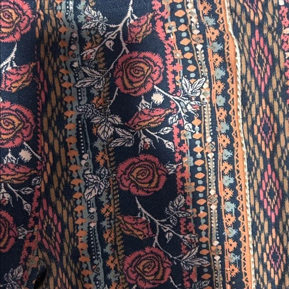 Bohemian Flare Pants with Floral Pattern - Picture 3 of 3